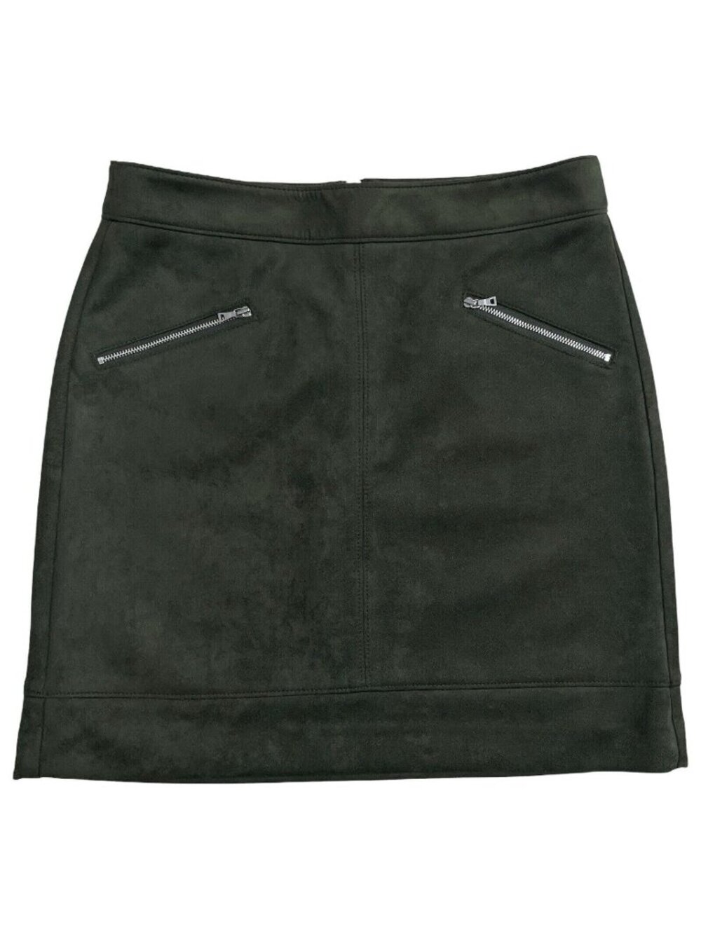LOFT Womens Skirt Size 4 Faux Suede A-Line Green Pockets Lined NWT